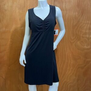 GERRY Womens Black Pullover Sleeveless V Neck Dress Comfort Pockets/Pads 2XL